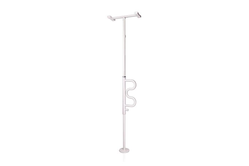 security pole with curve grab bar