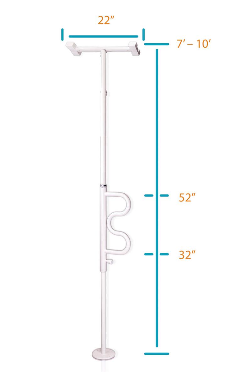 security pole with grab bar height